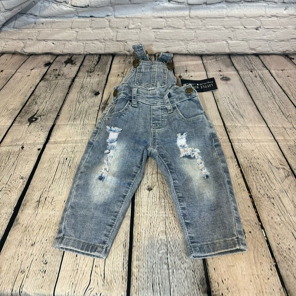 Little Bipsy Distressed Denim Overalls
